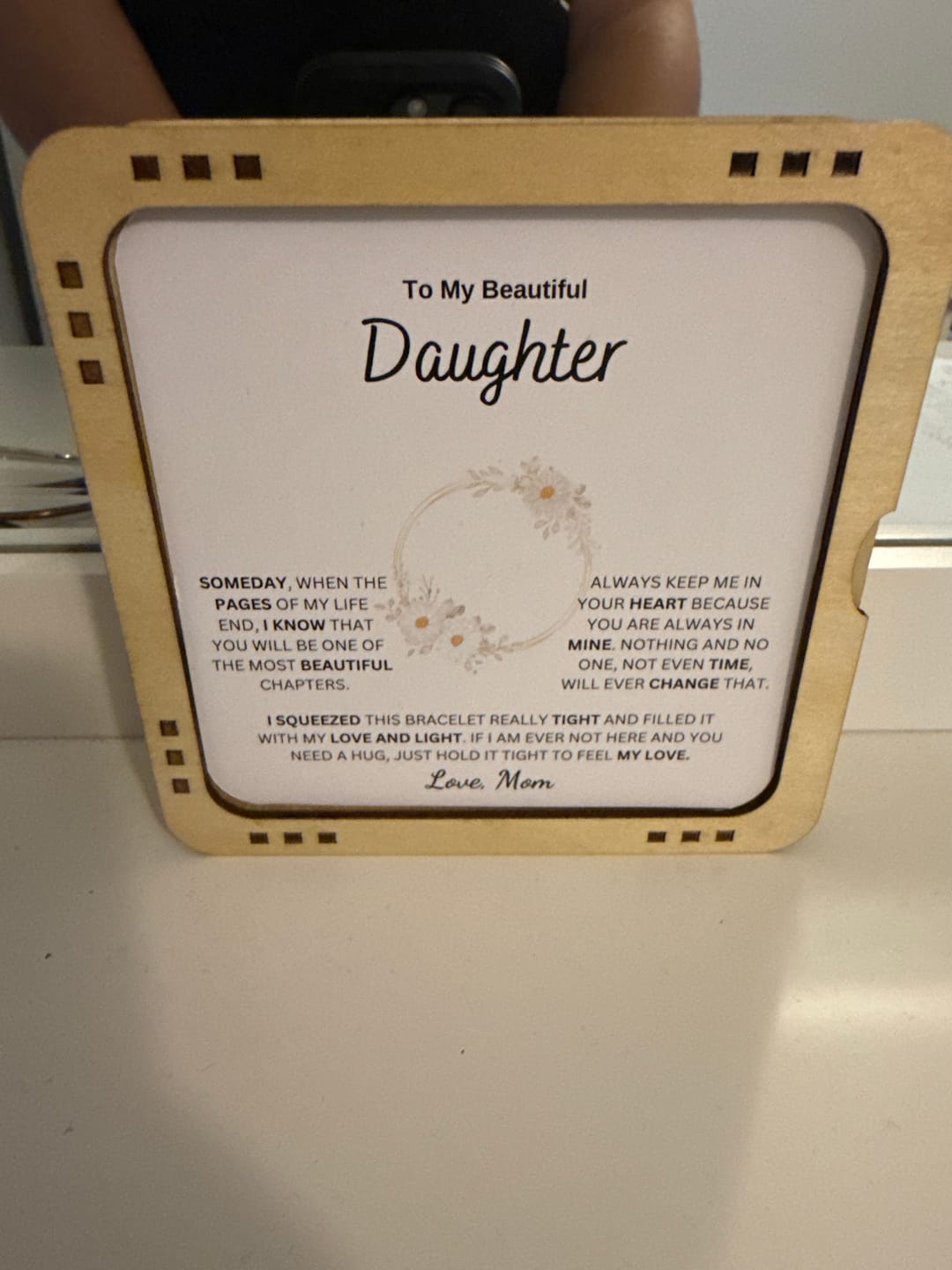 Customer photo review of My Beautiful Daughter " Always Keep Me in Your Heart " Love Mom