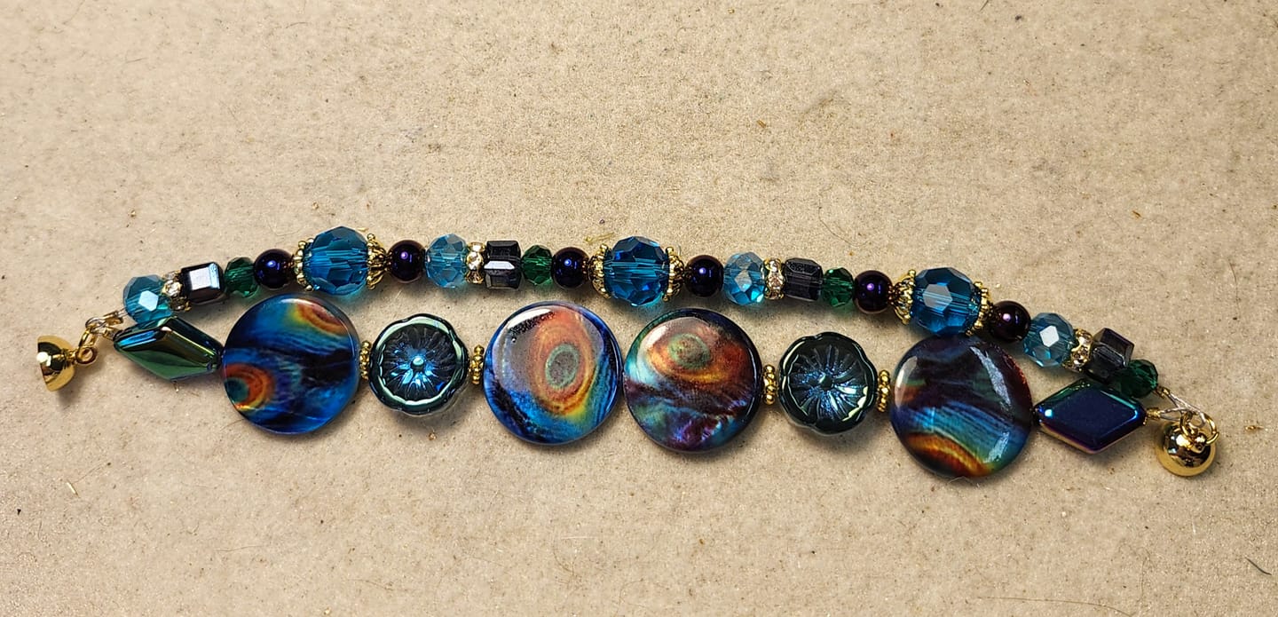 Customer photo review of Mother of Pearl Bead Strand Duo in Overnight Ocean