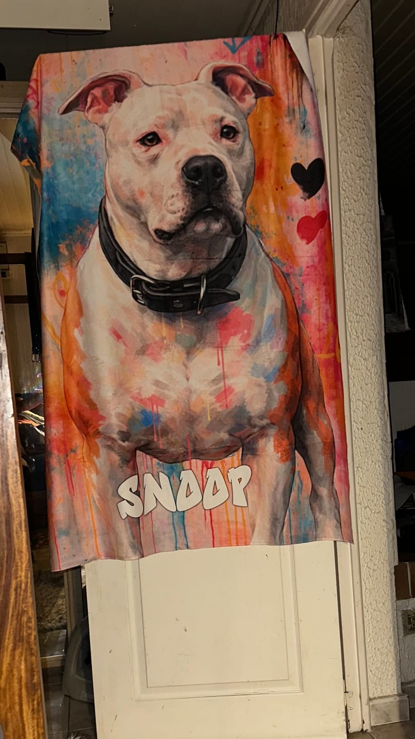 Customer photo review of Graffiti - Serviette de plage personnalisée