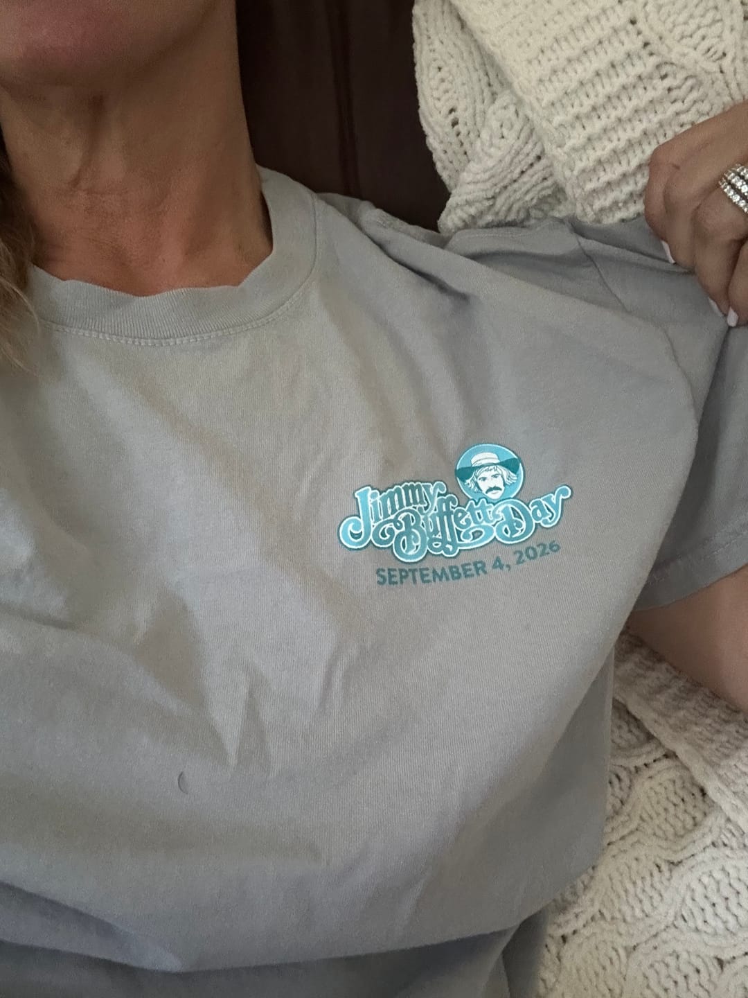 Customer photo review of 2026 Jimmy Buffett Day Scene T-Shirt