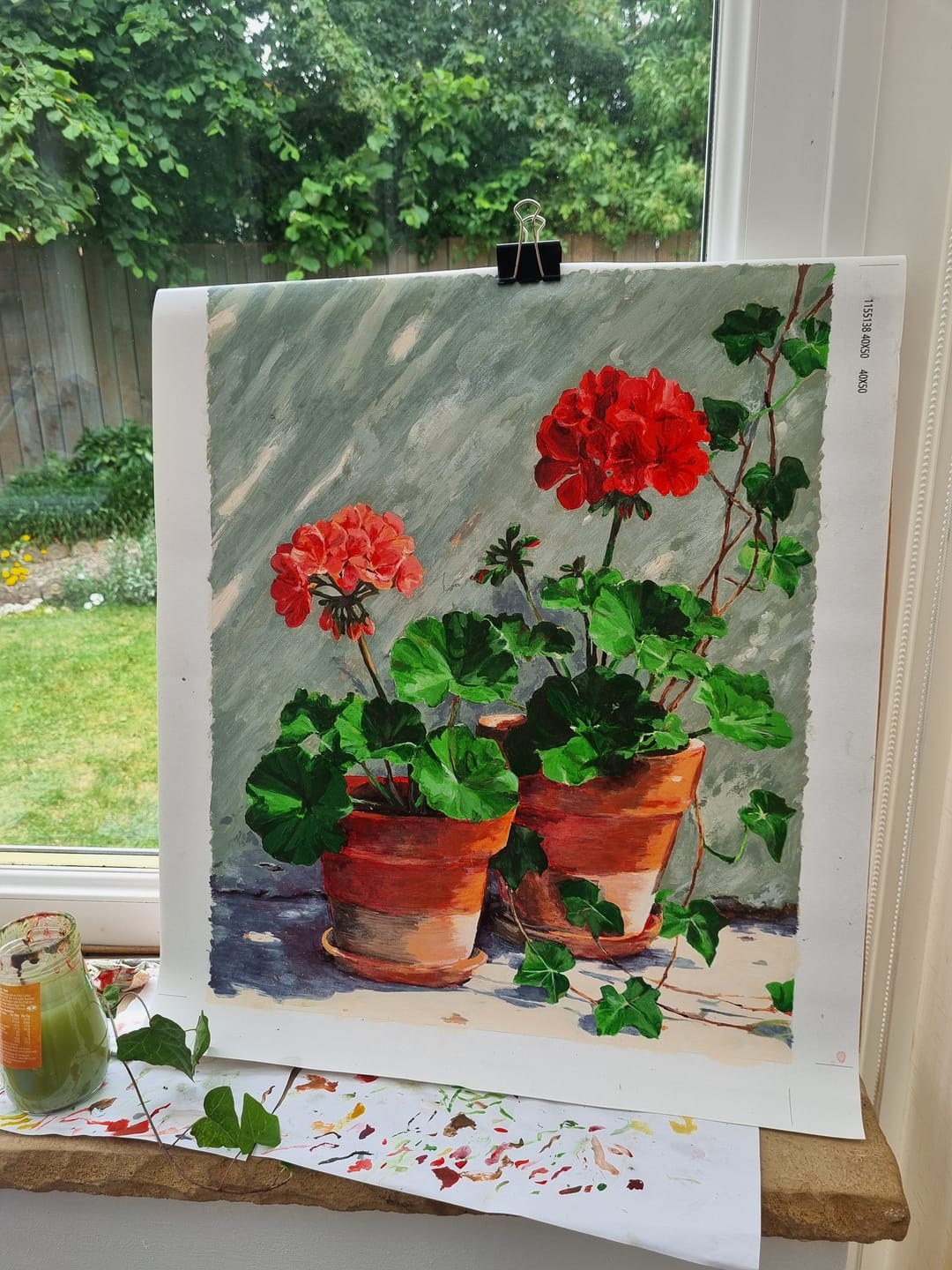 Customer photo review of Geranium Corner | Paint by Number