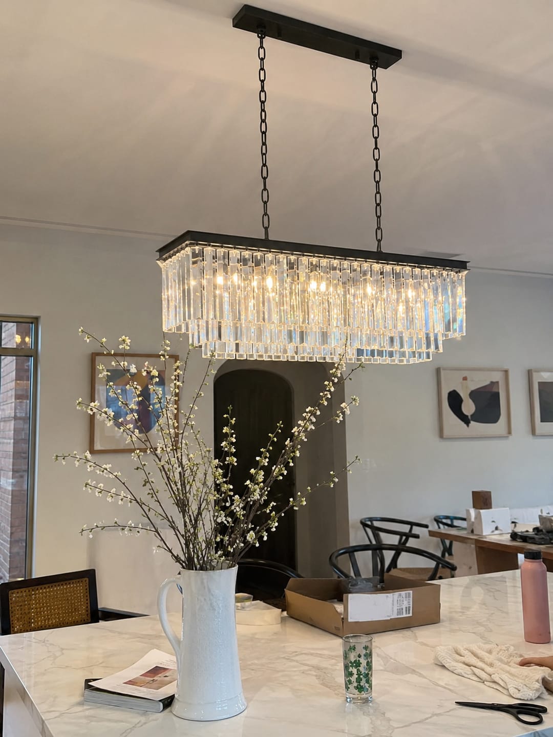 Customer photo review of 1920S Opernturm Rectangular Chandelier