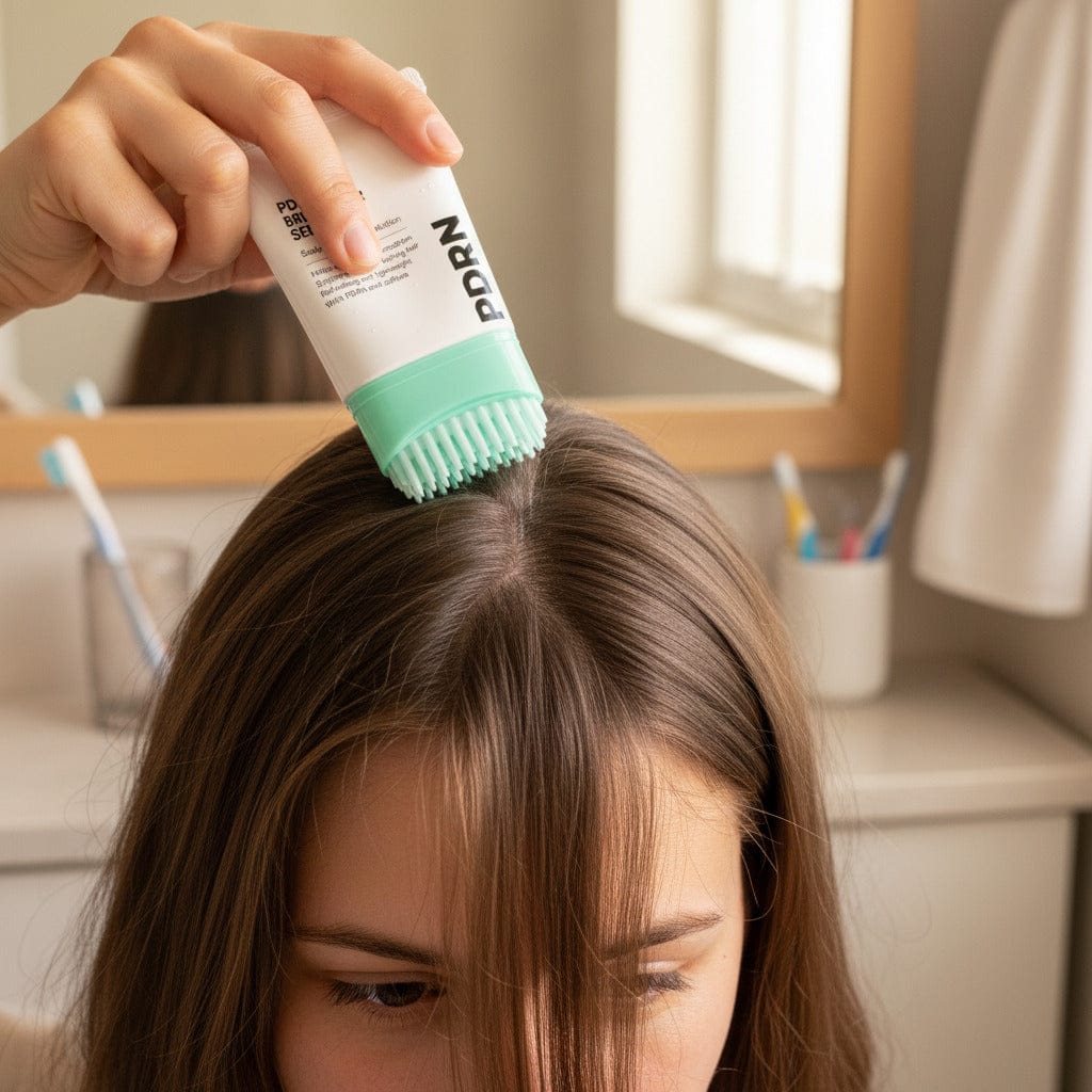 Customer photo review of PDRN Brush Hair Serum – Trattamento Cuoio Capelluto