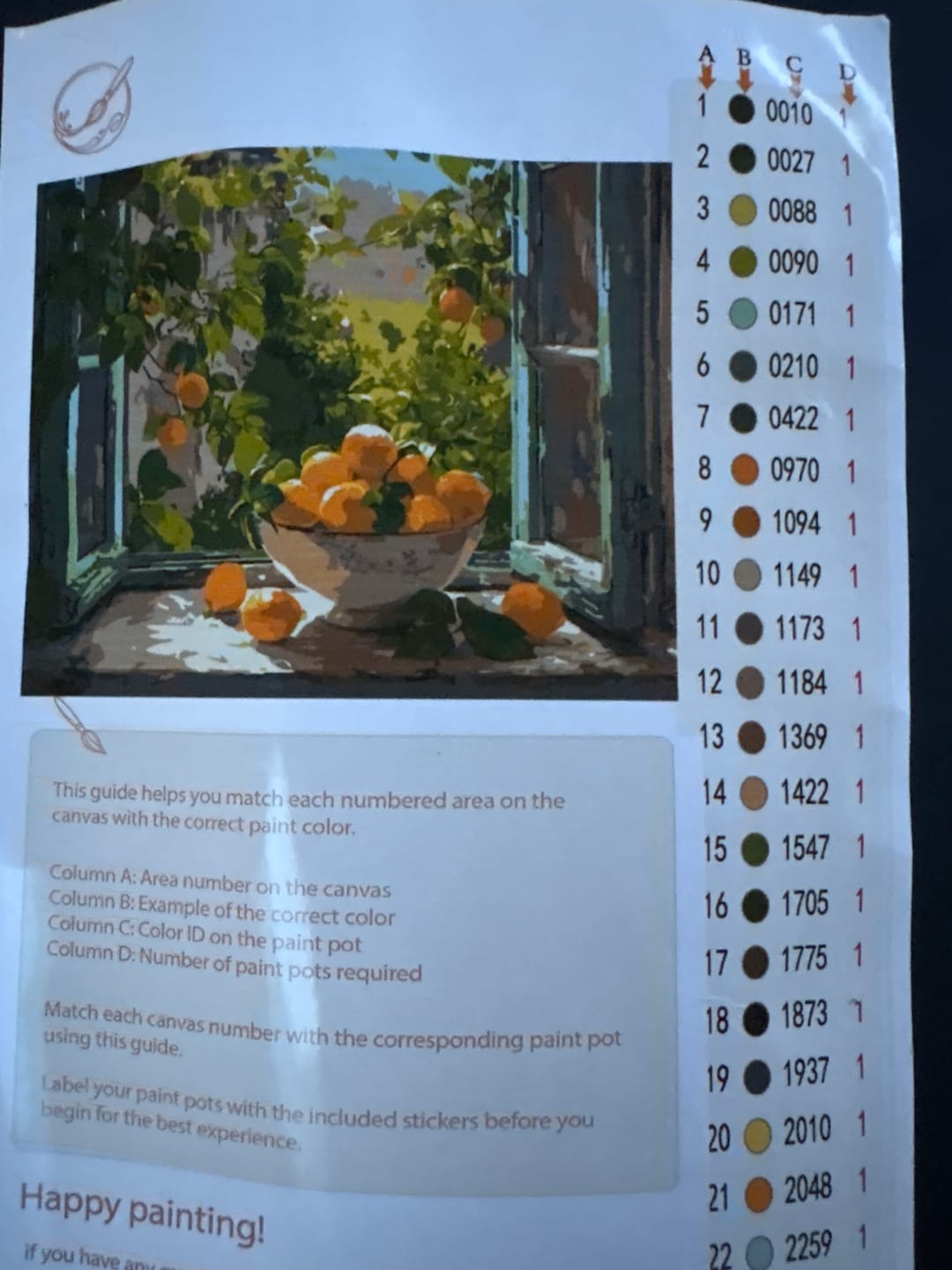 Customer photo review of Lemon Bowl at the Window | Paint by Number
