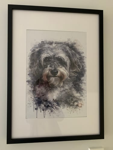 Customer photo review of Personalised Poster - Watercolour Realistic Portrait