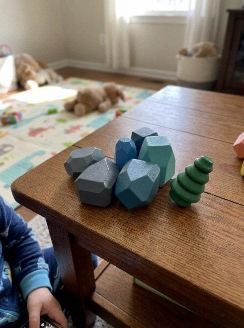 Customer photo review of Montessori Holzsteine Stapelset Kleinkind | Bunte Balanciersteine Feinmotorik Kreativspiel