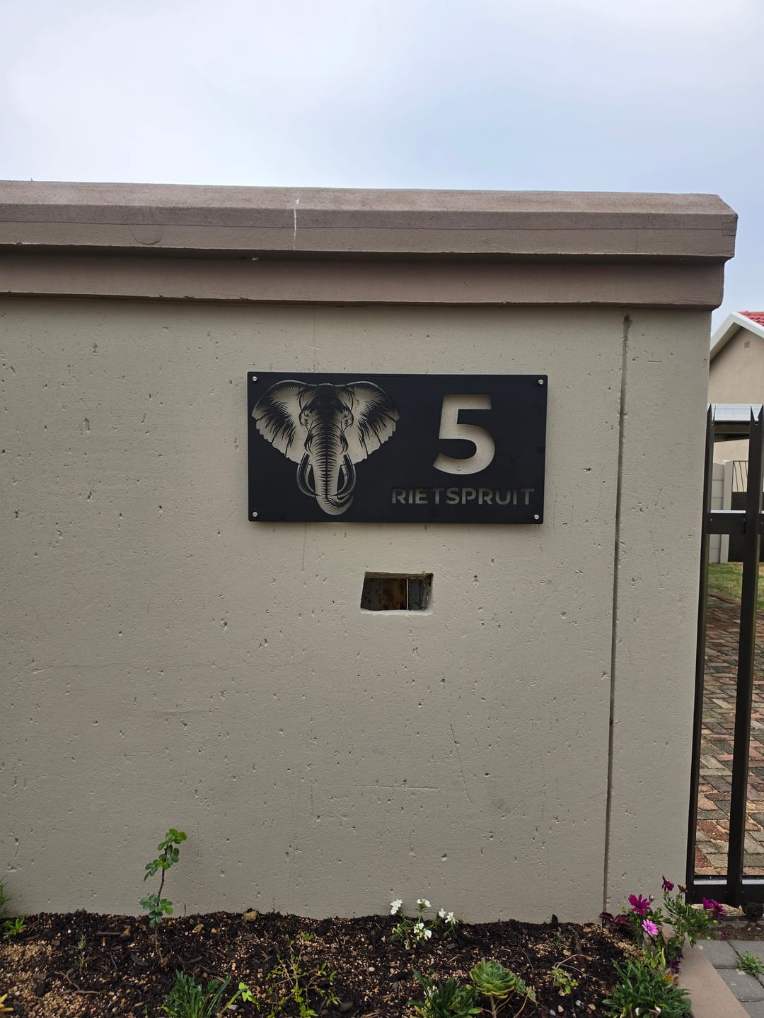 Customer photo review of The Elephant Metal House Number