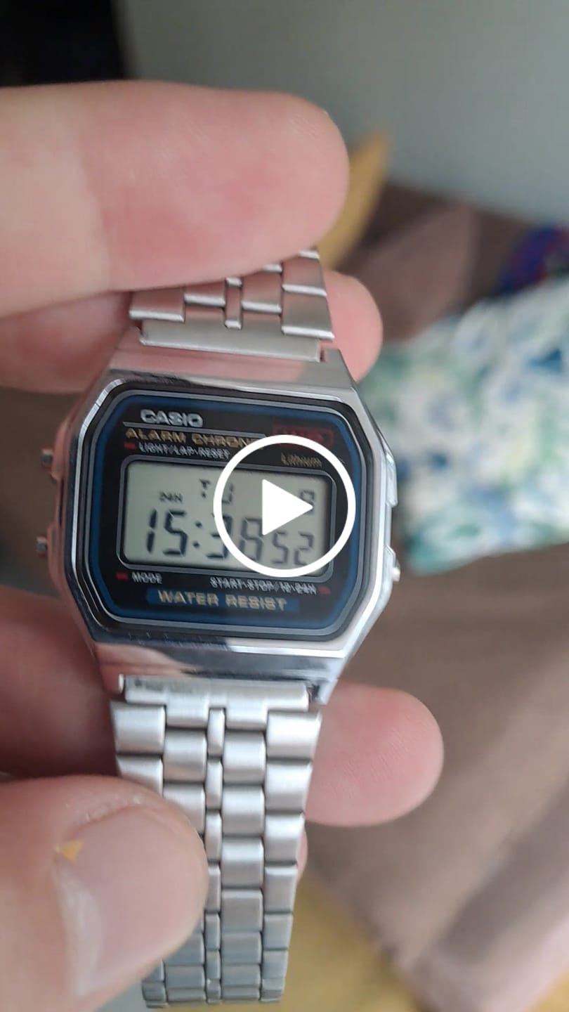 Customer video review of Reloj Casio Vintage A159WA-N1DF Plateado MADE IN JAPAN