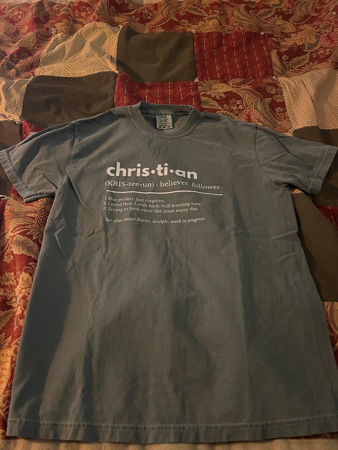 Customer photo review of Christian Definition T-shirt