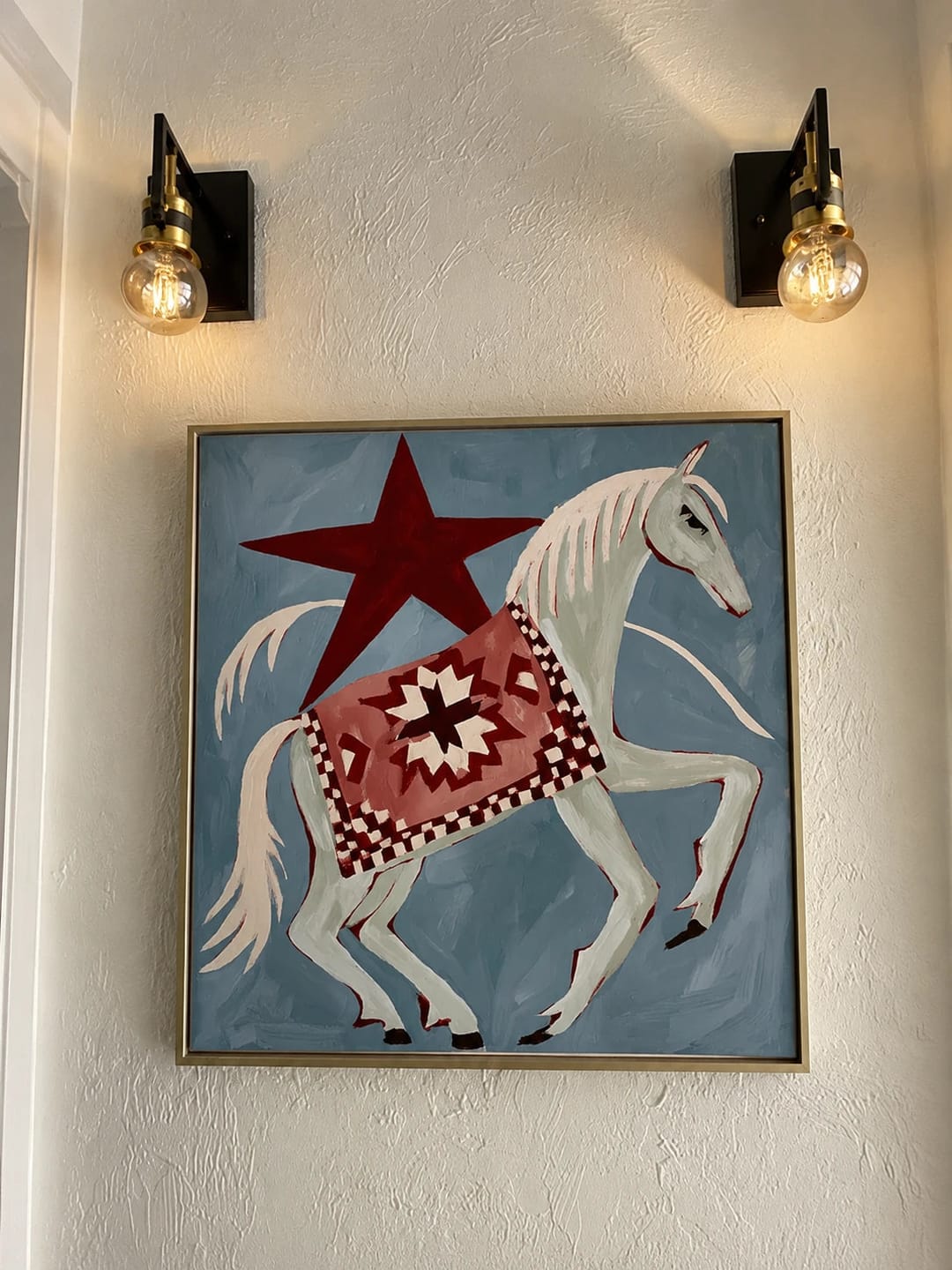 Customer photo review of Modern Folk Art ｜ White Horse Under Stars