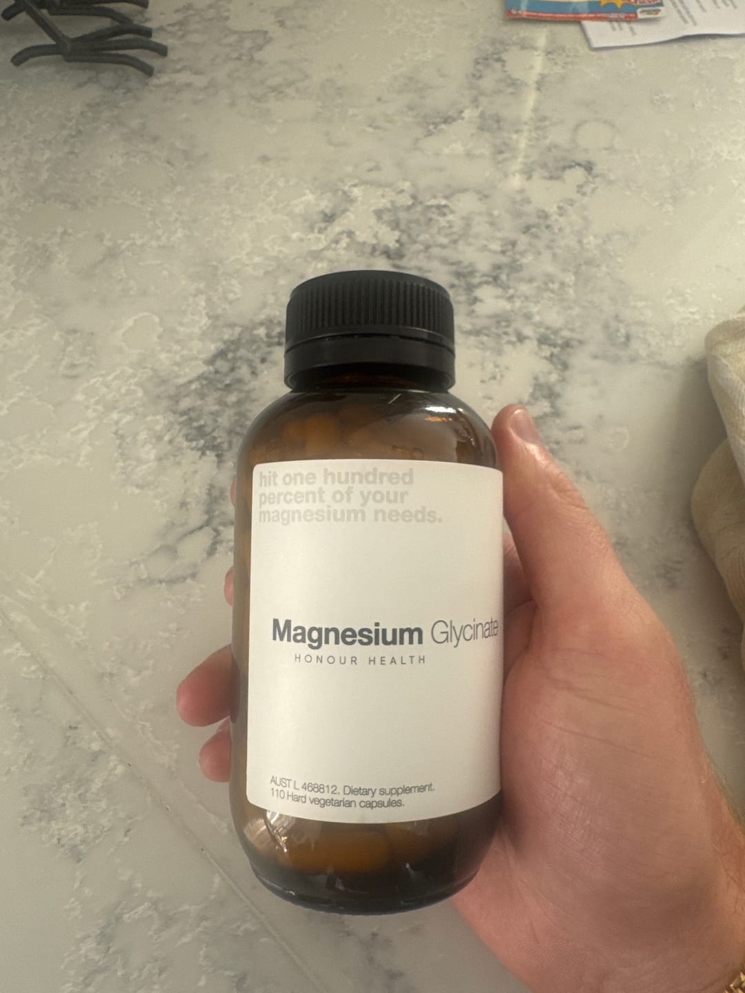 Customer photo review of Magnesium Glycinate (Pure & Unbuffered) - 110 Capsules