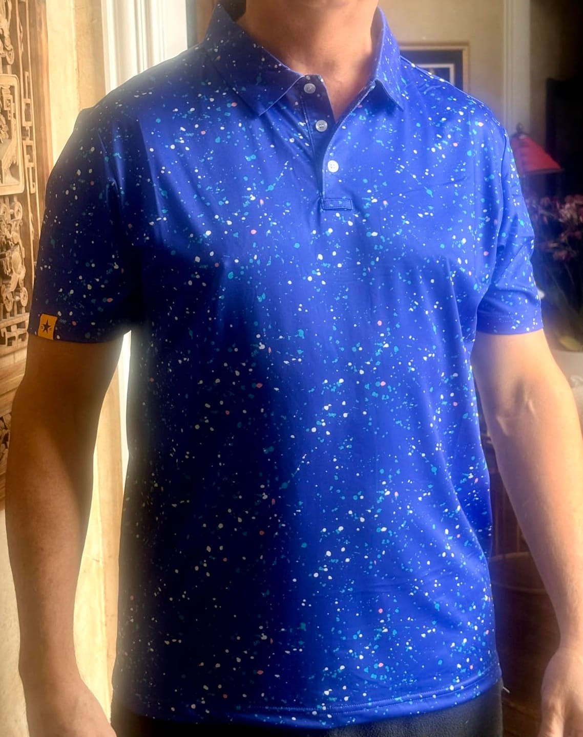 Customer photo review of Blue Nebula Golf Polo