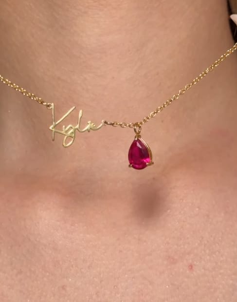 Customer photo review of To My Daughter – I Am Proud of You - Signature with Birthstone Necklace