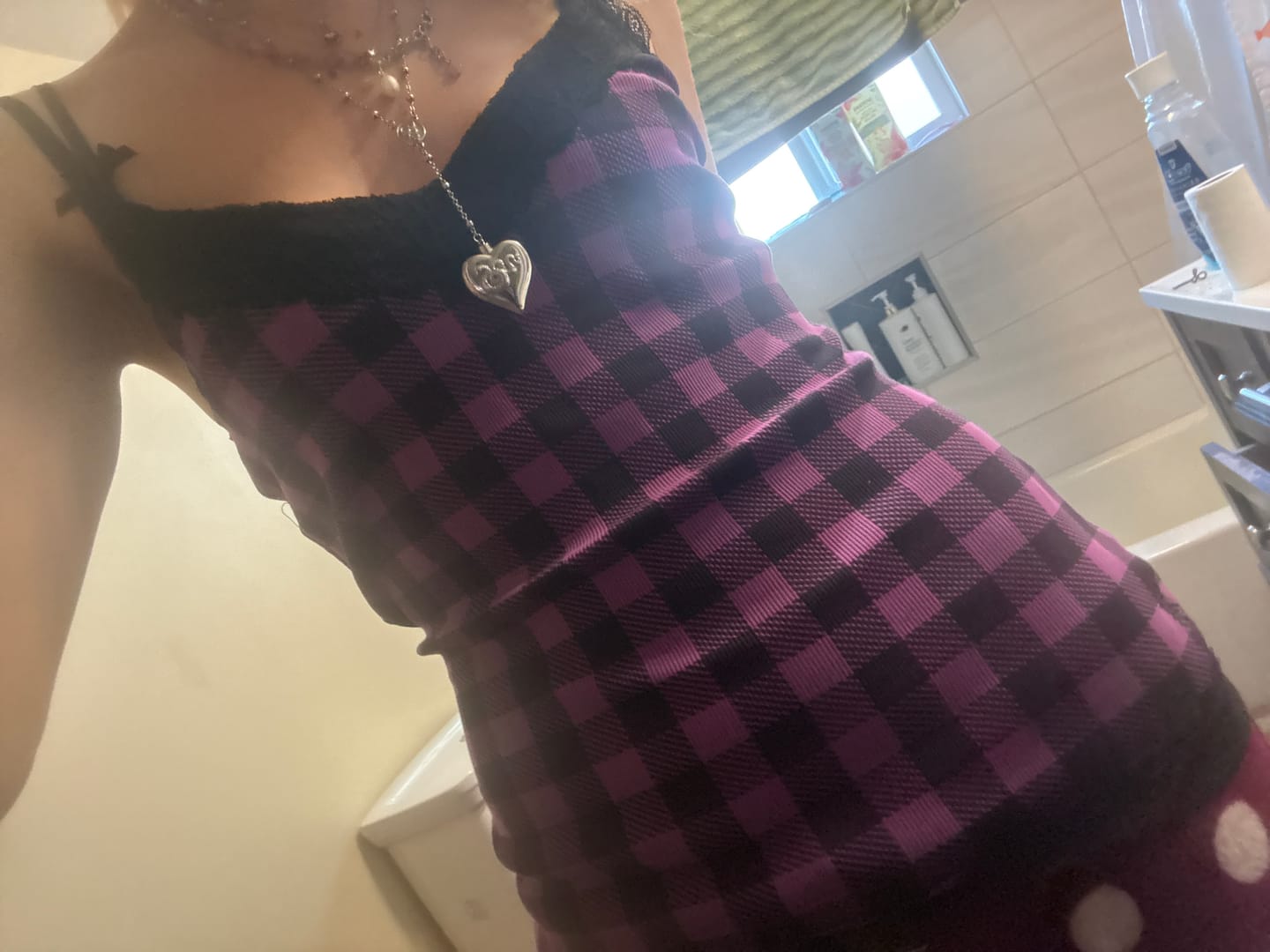 Customer photo review of Daytona Tank - Purple Plaid