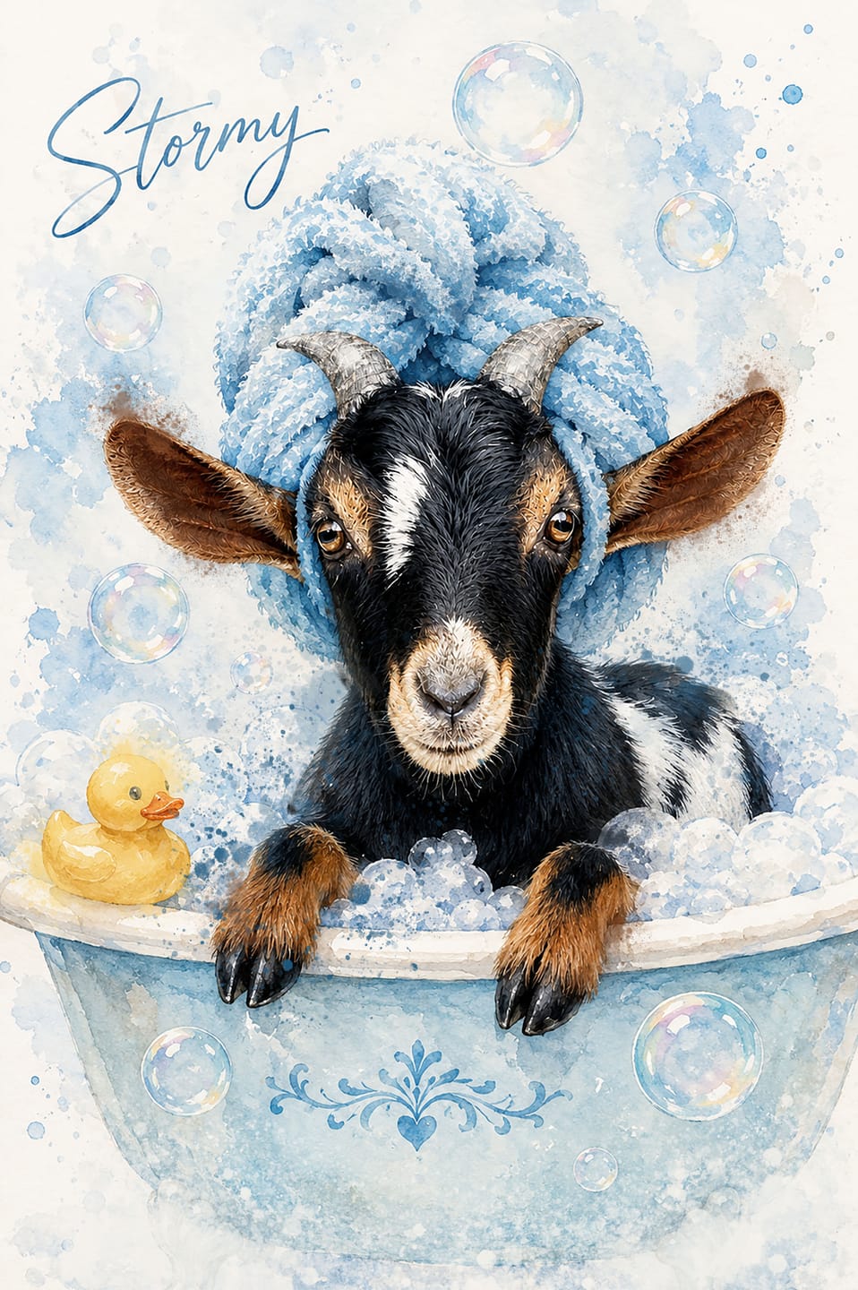 Customer photo review of Custom Pet Portrait Canvas - Bubble Time