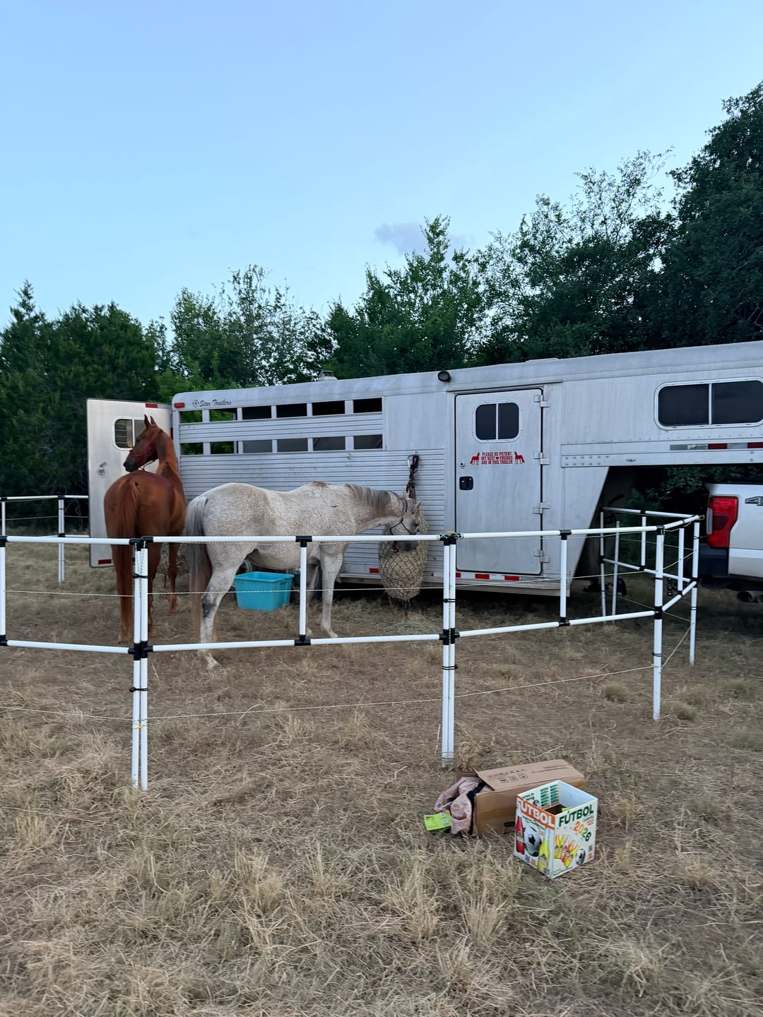 Customer photo review of Ready Made Portable Electric Horse Corral:(10+2=12 Panels; 2 Rails)