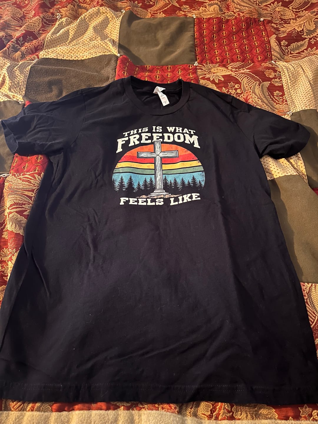 Customer photo review of Sunset Freedom T-Shirt