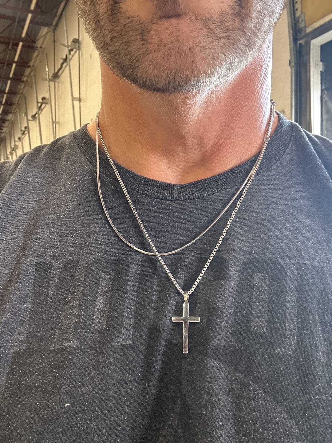 Customer photo review of Classic Cross Necklace Duo