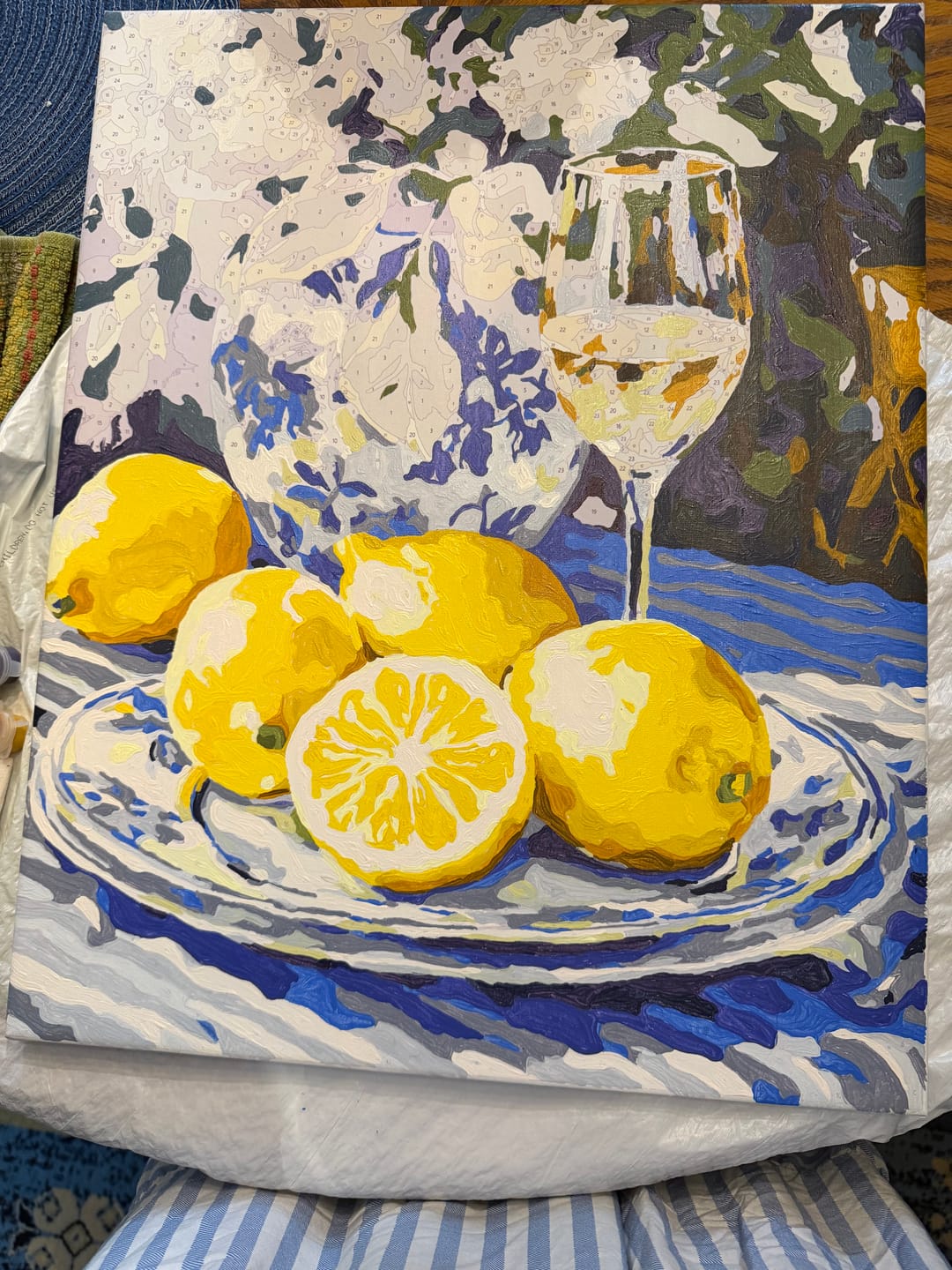 Customer photo review of Lemons and Wine | Paint by Numbers