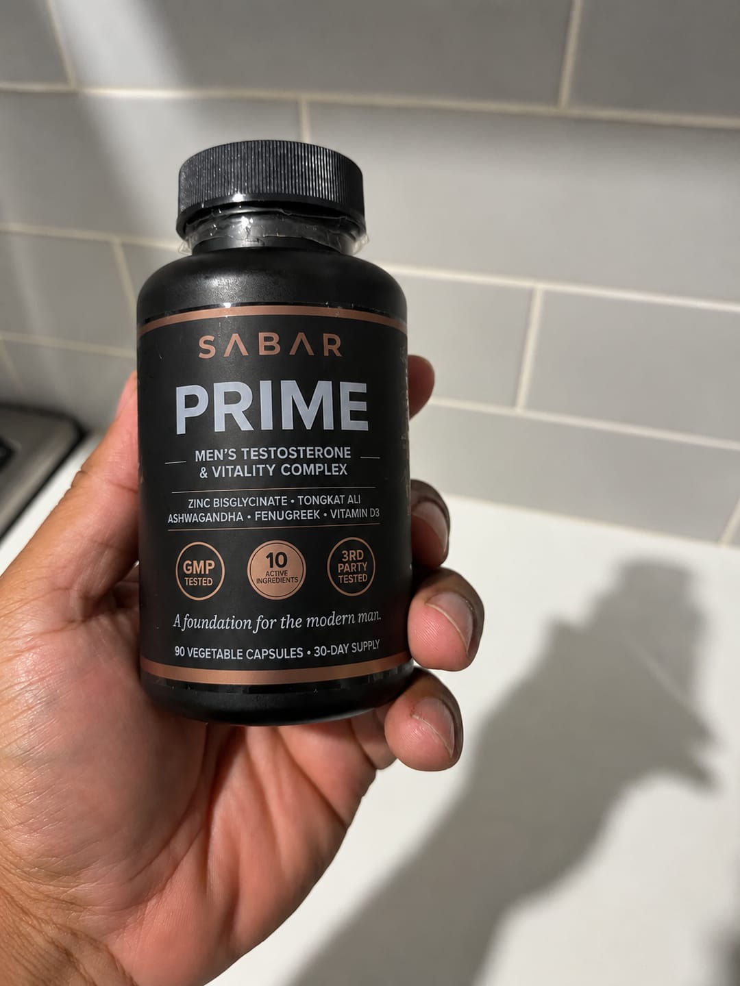 Customer photo review of SABAR PRIME — Men's Testosterone & Vitality Complex