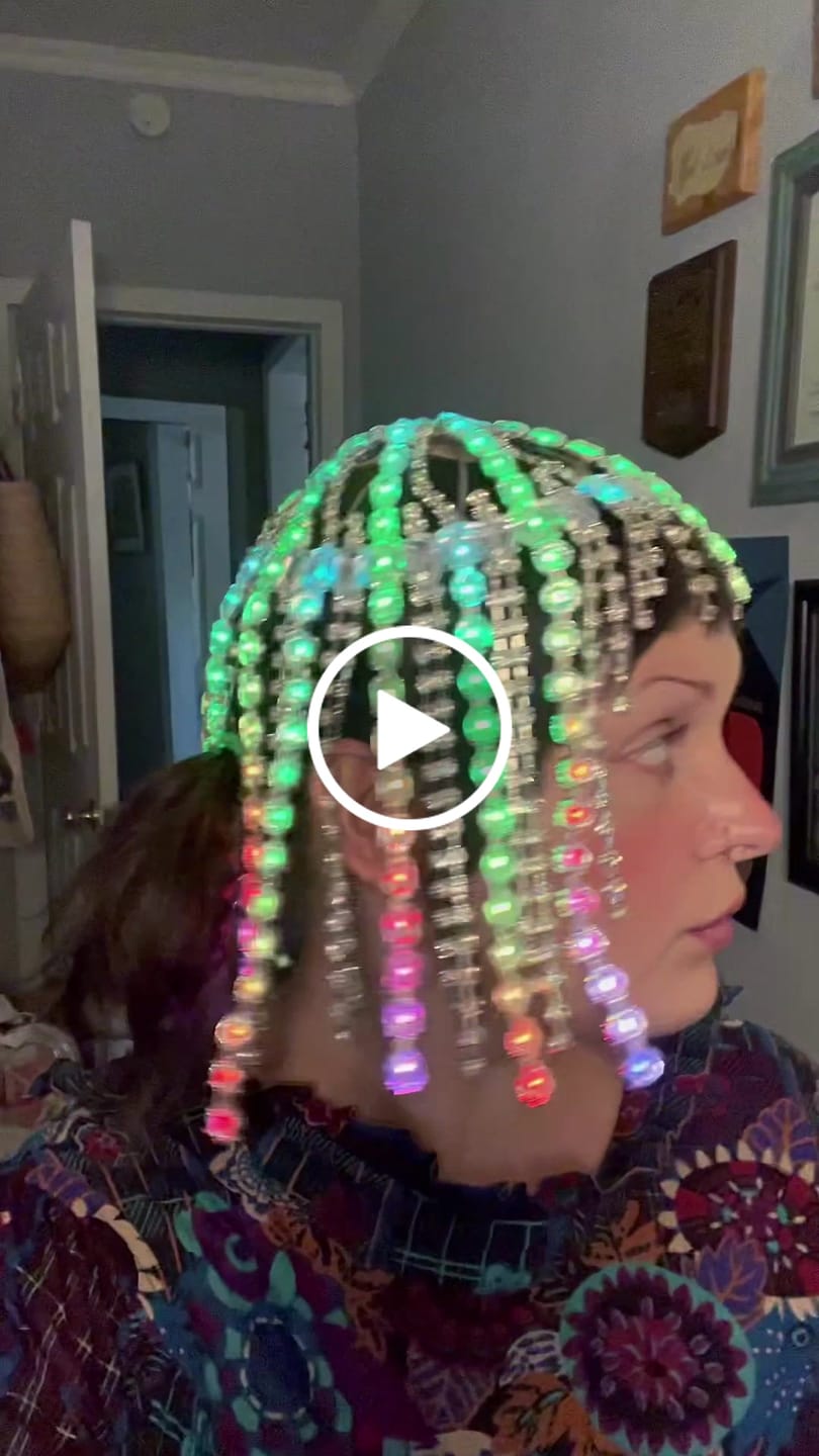 Customer video review of LED Rhinestone Gem Head Piece