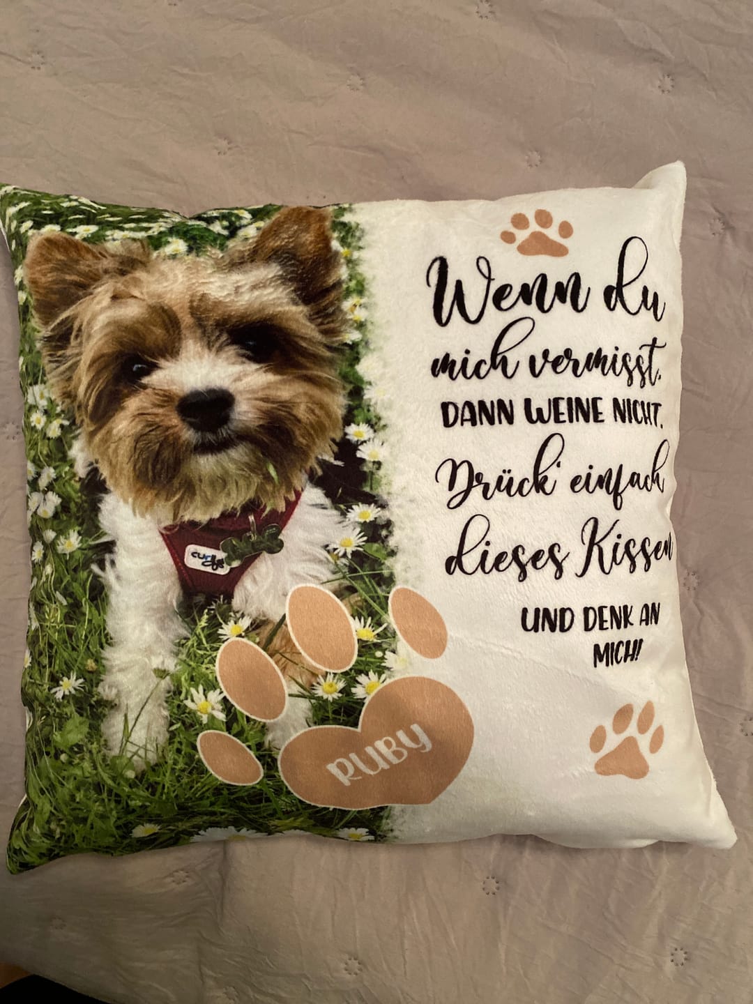 Customer photo review of Personalisiertes Kissen - Wenn du mich vermisst