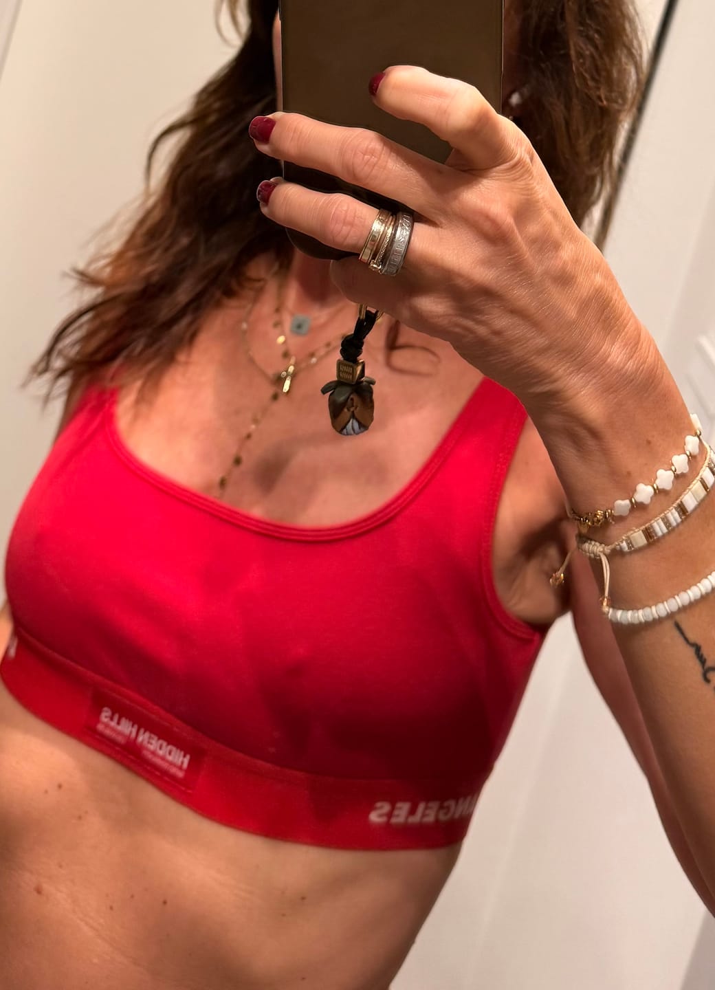 Customer photo review of LABEL BRA TOP RASPBERRY RED