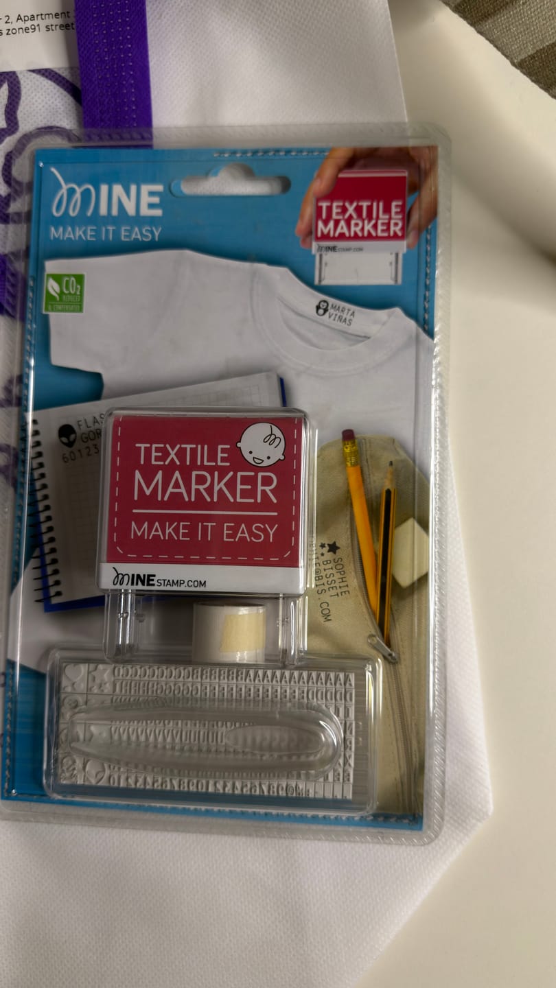 Customer photo review of Mine Stamp School Stamp For Clothes And Books