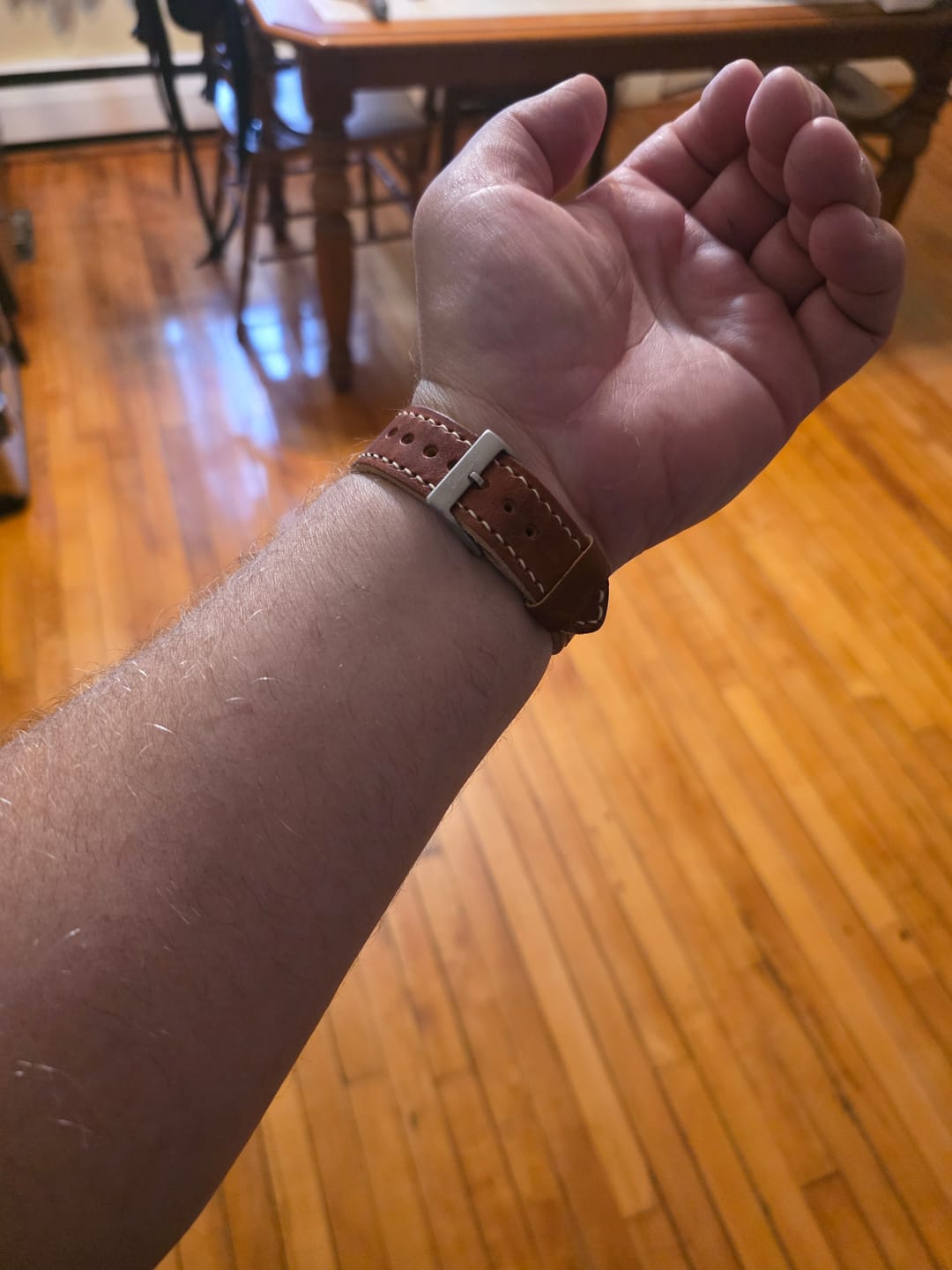 Customer photo review of Build Your Own Charles Leather Watch Strap