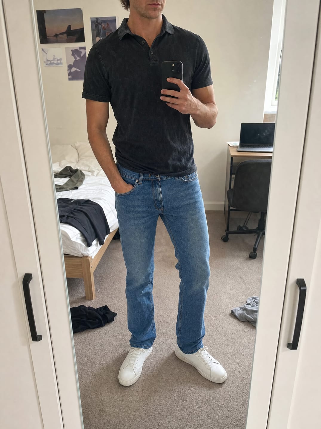 Customer photo review of The Precision Jeans – Stone Blue