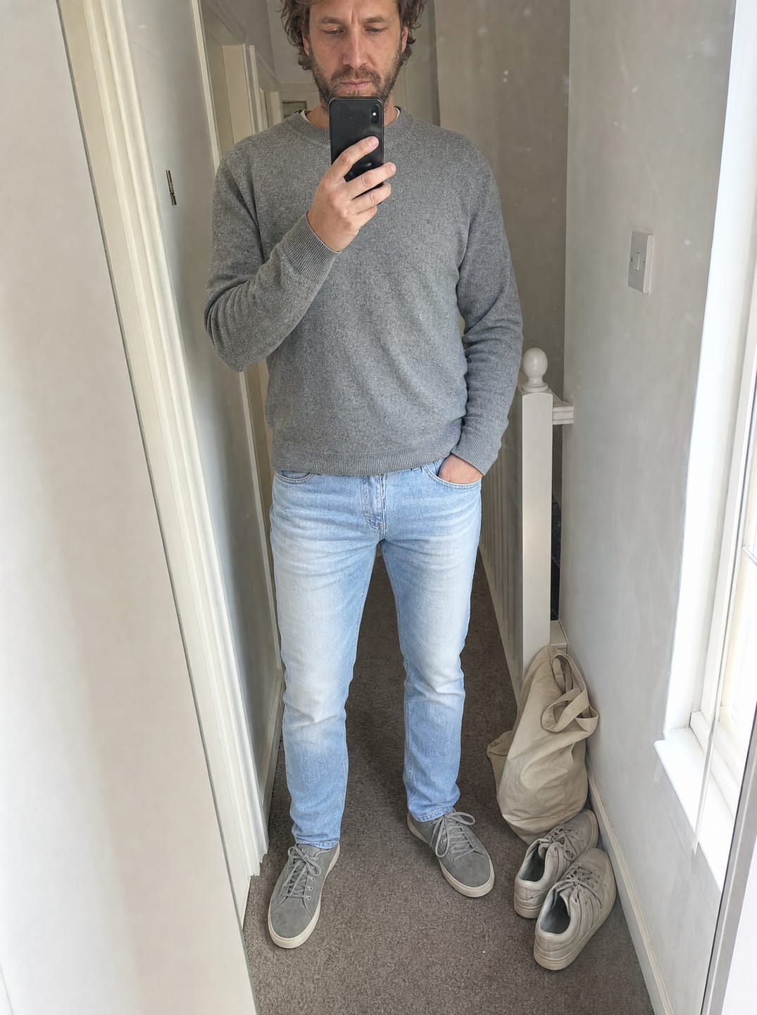 Customer photo review of The Precision Jeans – Sky Blue