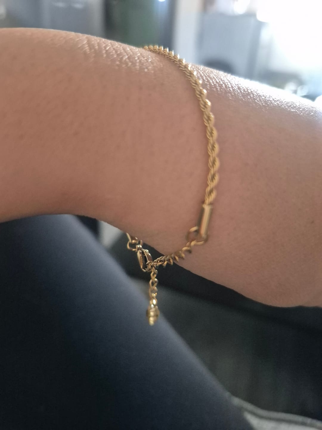Customer photo review of Rope Chain Bracelet in Gold