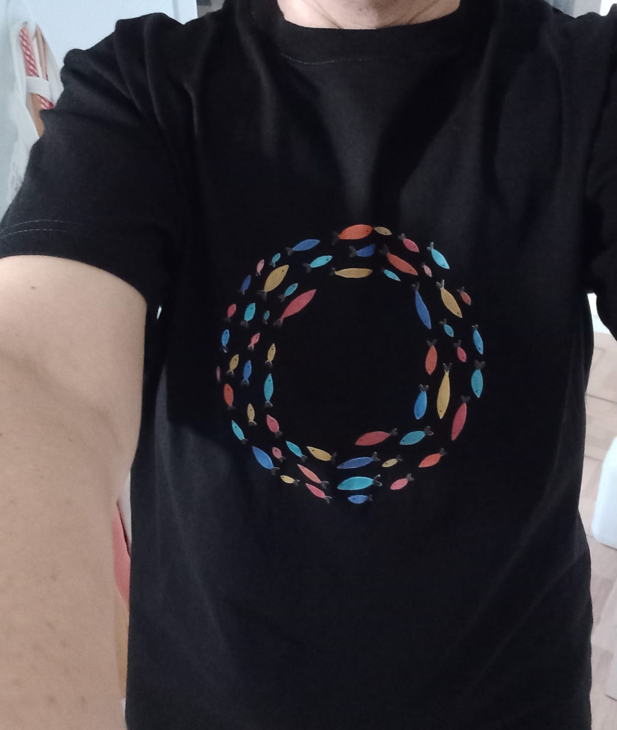Customer photo review of Aegean Fish Circle  - T-Shirts