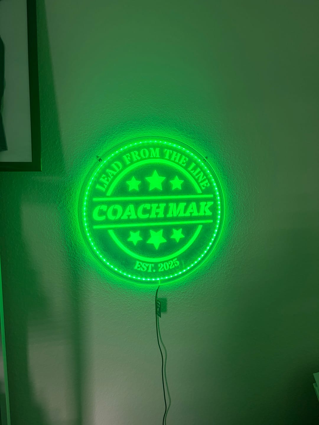 Customer photo review of Personalized LED Color Changing Father's Day Dad Sign