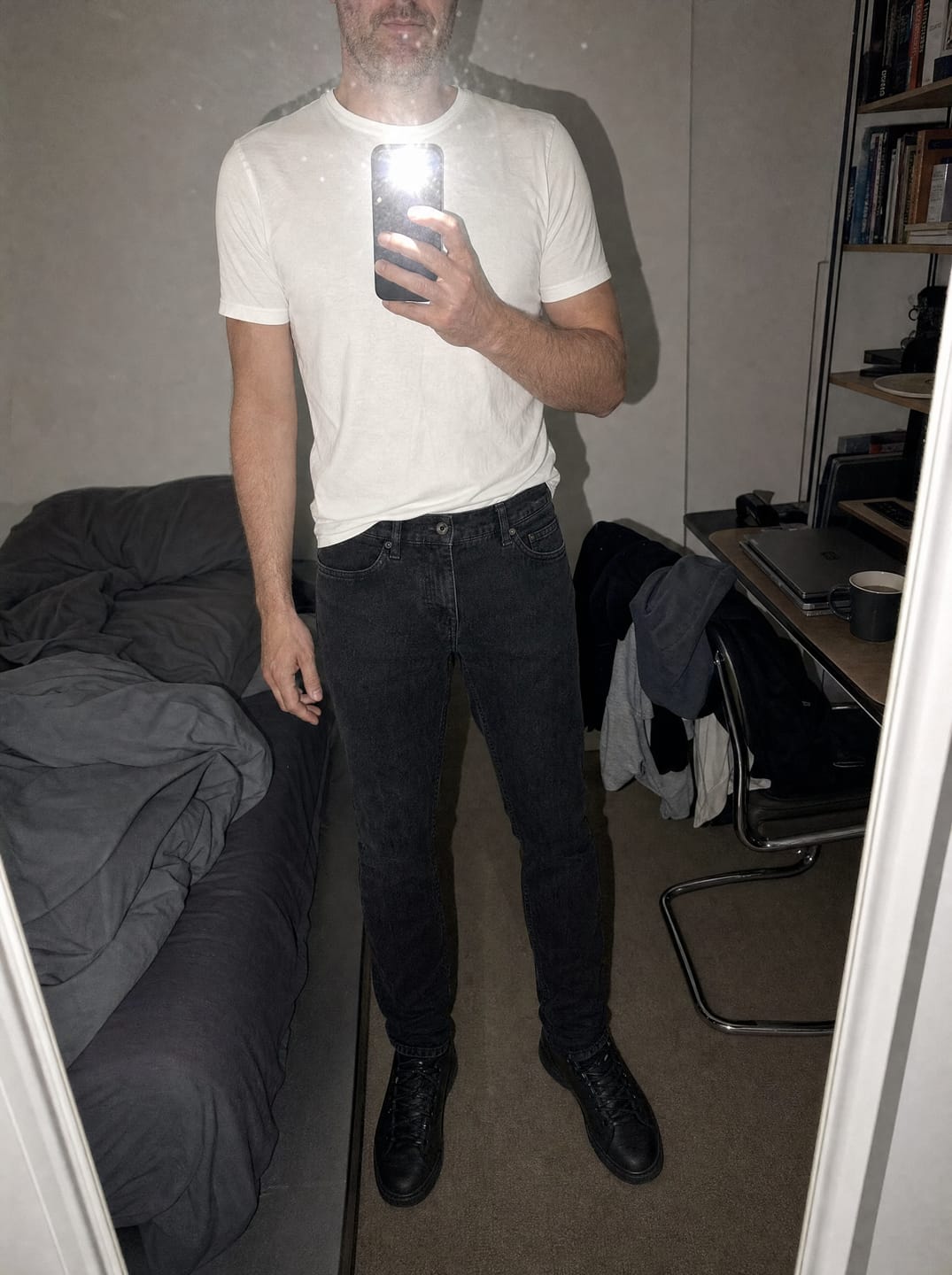 Customer photo review of The Precision Jeans – Jet Black