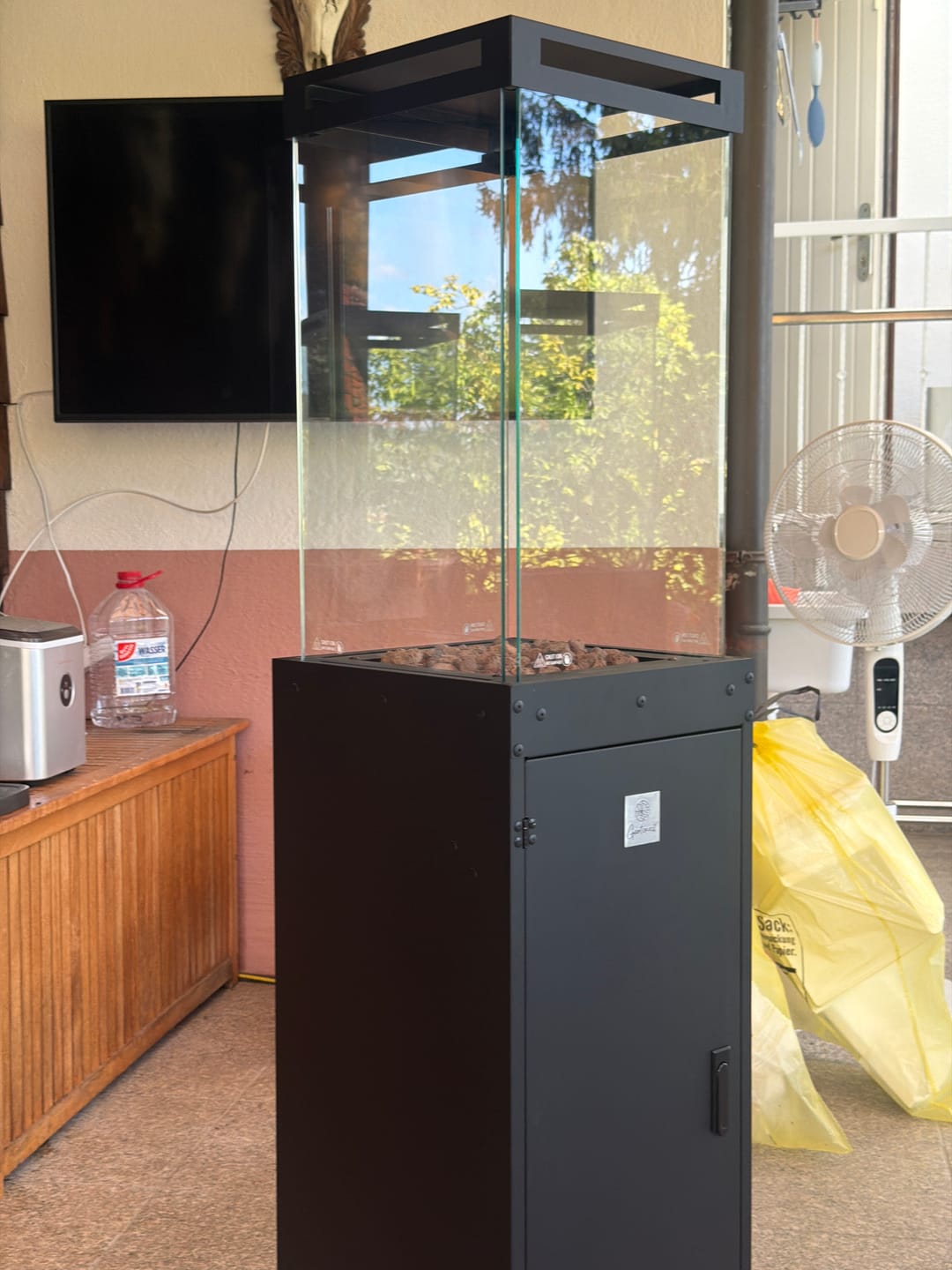 Customer photo review of Gartenzeit® Gas-Terrassenheizer mit Glaszylinder inkl. Abdeckung