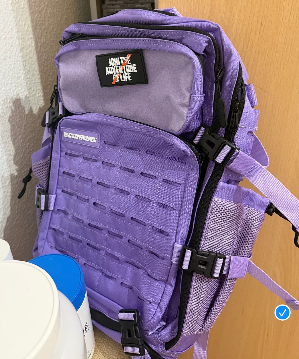 Customer photo review of Mochila Táctica V2 45L All In Lavanda