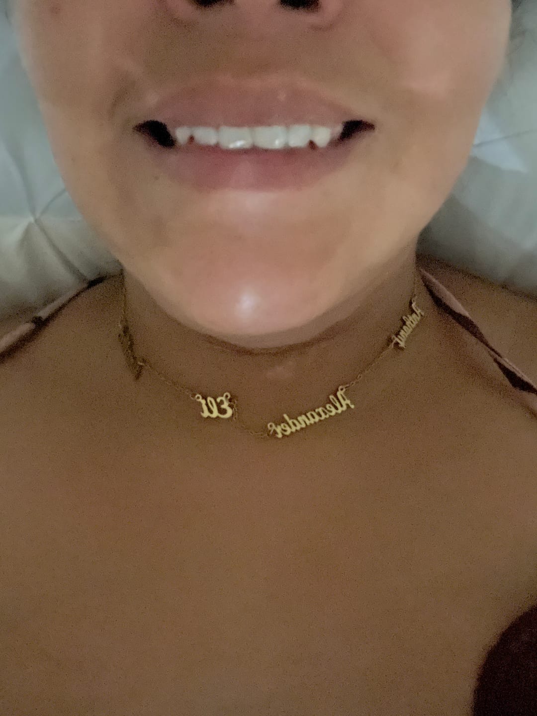 Customer photo review of The Custom Signature Name Necklace