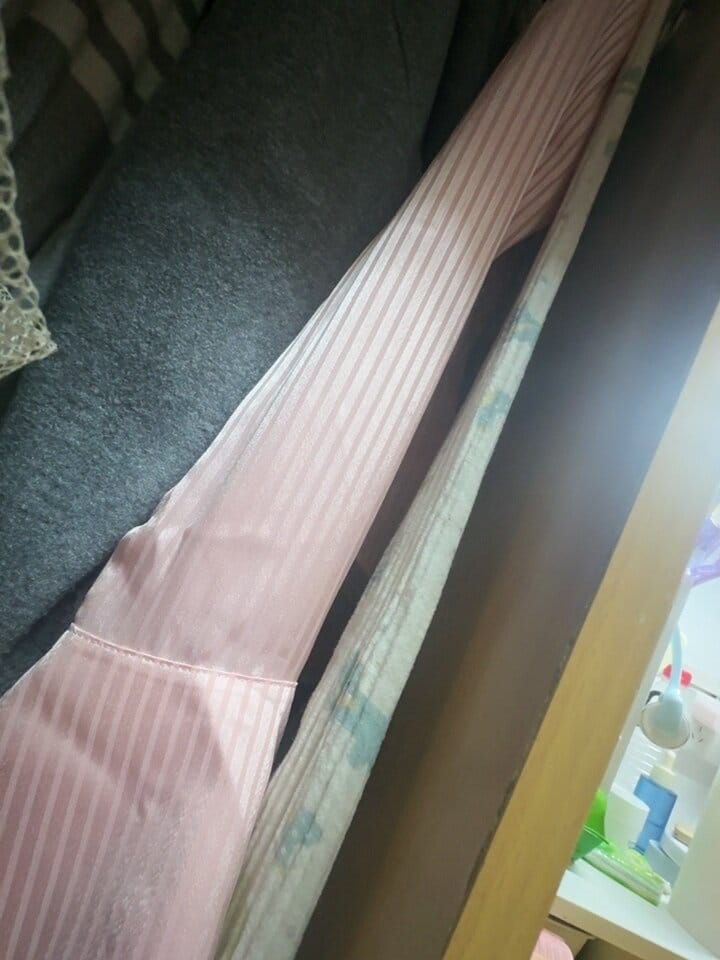 Customer photo review of VATTY™ Women's Pink Satin Striped Long-Sleeve Shirt