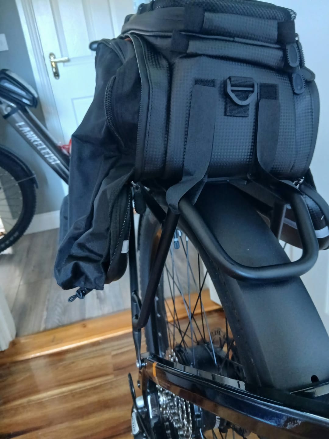Customer photo review of Vakole Waterproof Bike Rack Bag With Large Capacity (17-35L)