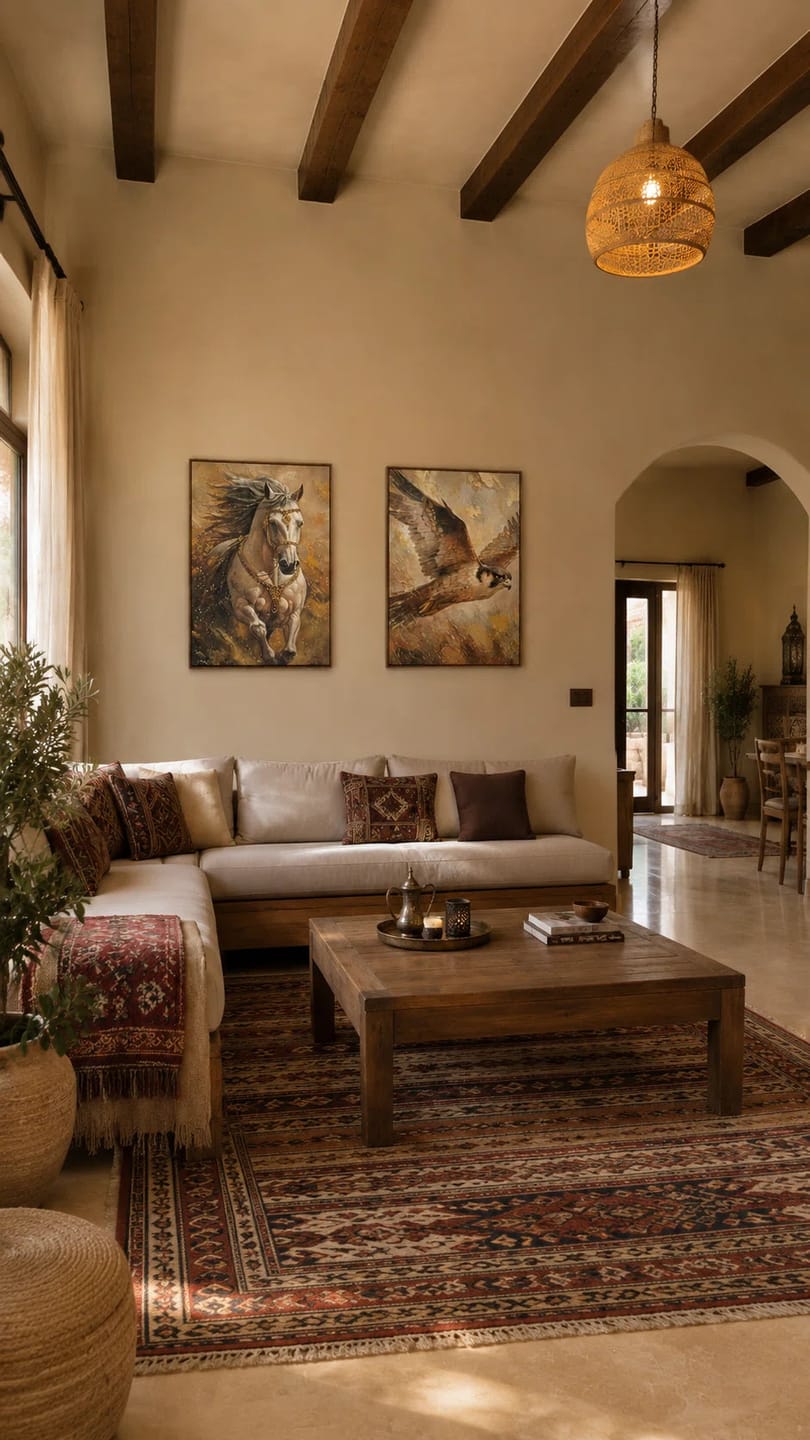 Customer photo review of Artura Paint | The Golden Horizon: Falcon & Arabian Horse  (Bespoke Gallery Diptych Set)