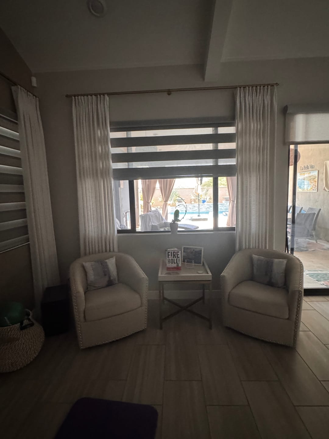 Customer photo review of Lucy Neutral Linen Pinch Pleat Curtains