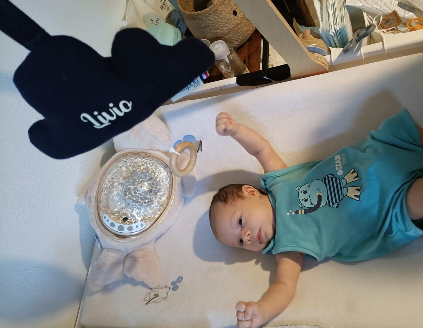 Customer photo review of Cadeau naissance peluche musicale - Bleu Marine
