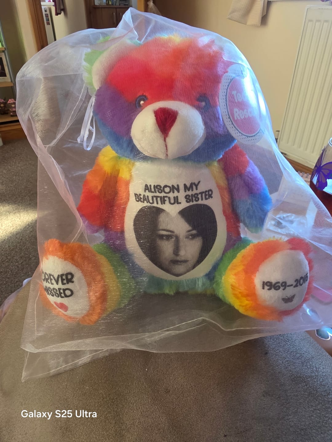 Customer photo review of Design a Personalised Blue Teddy – Add Your Photo, Name or Message