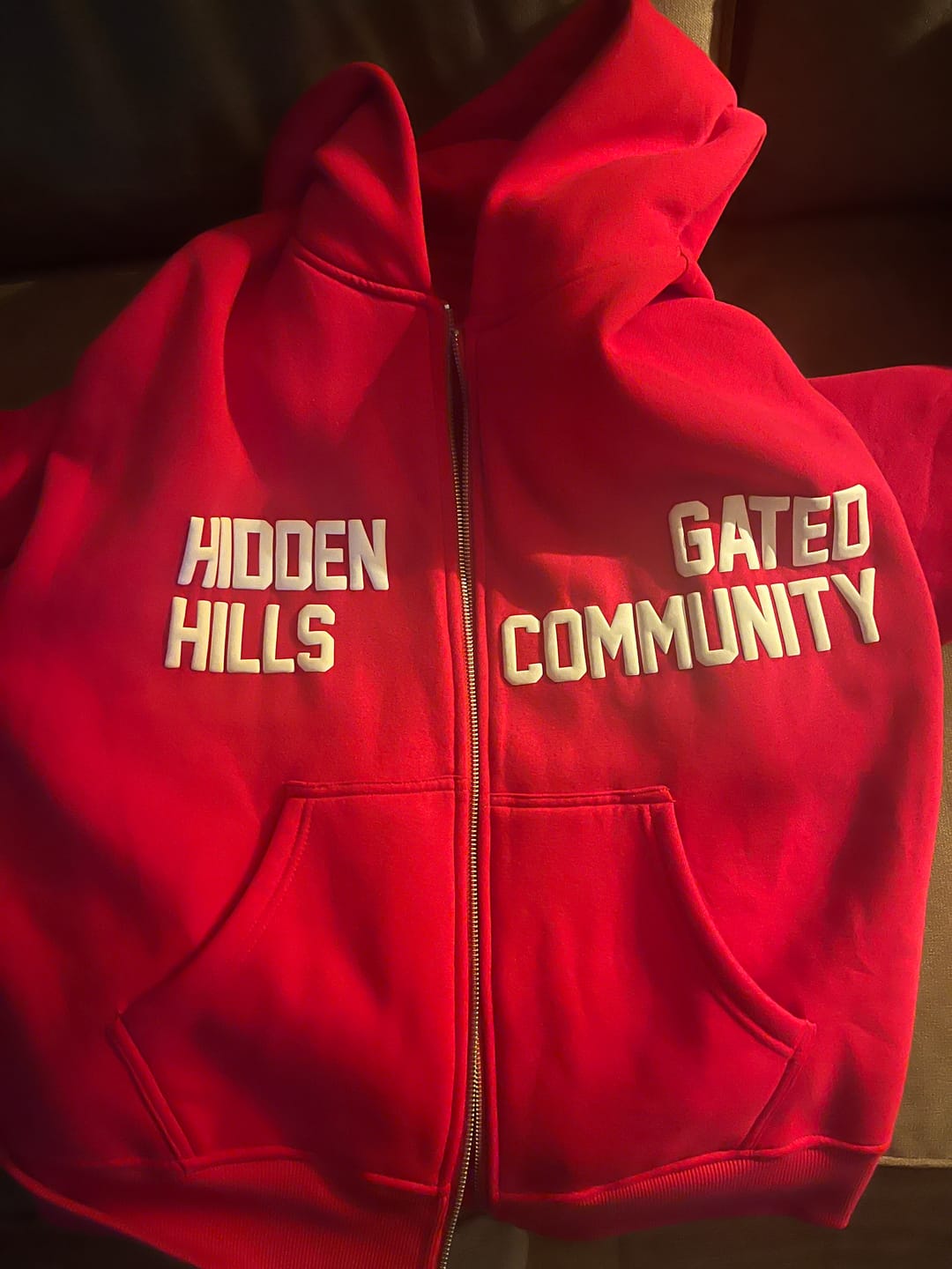Customer photo review of GATED COMMUNITY ZIP HOODIE RASPBERRY RED