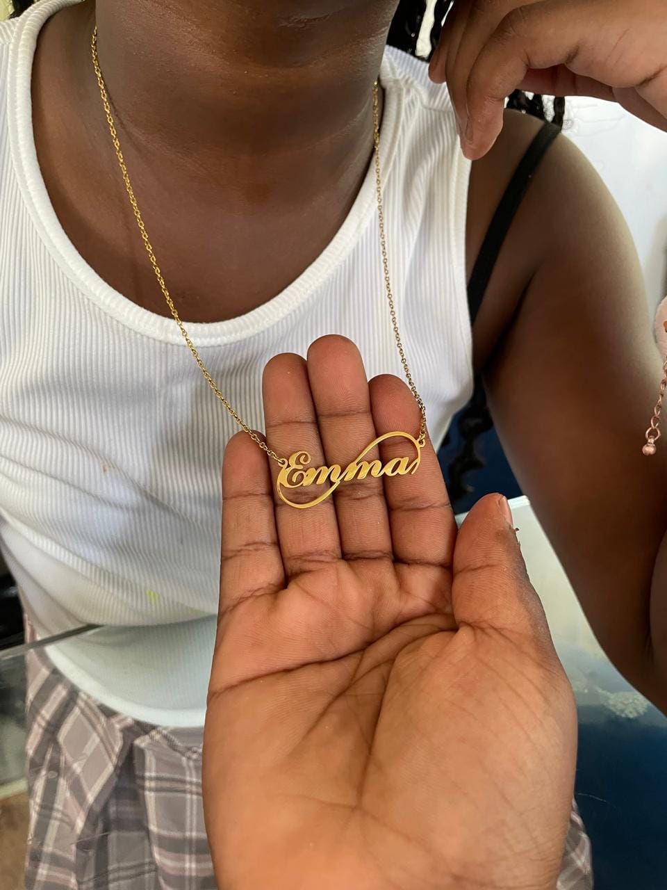 Customer photo review of Infinity Name Necklace