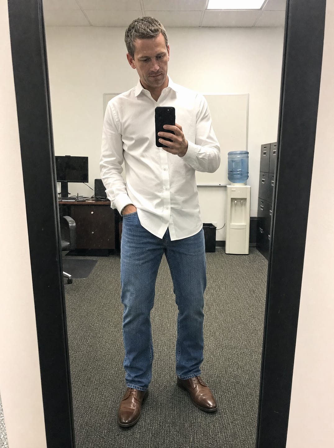 Customer photo review of The Precision Jeans – Stone Blue