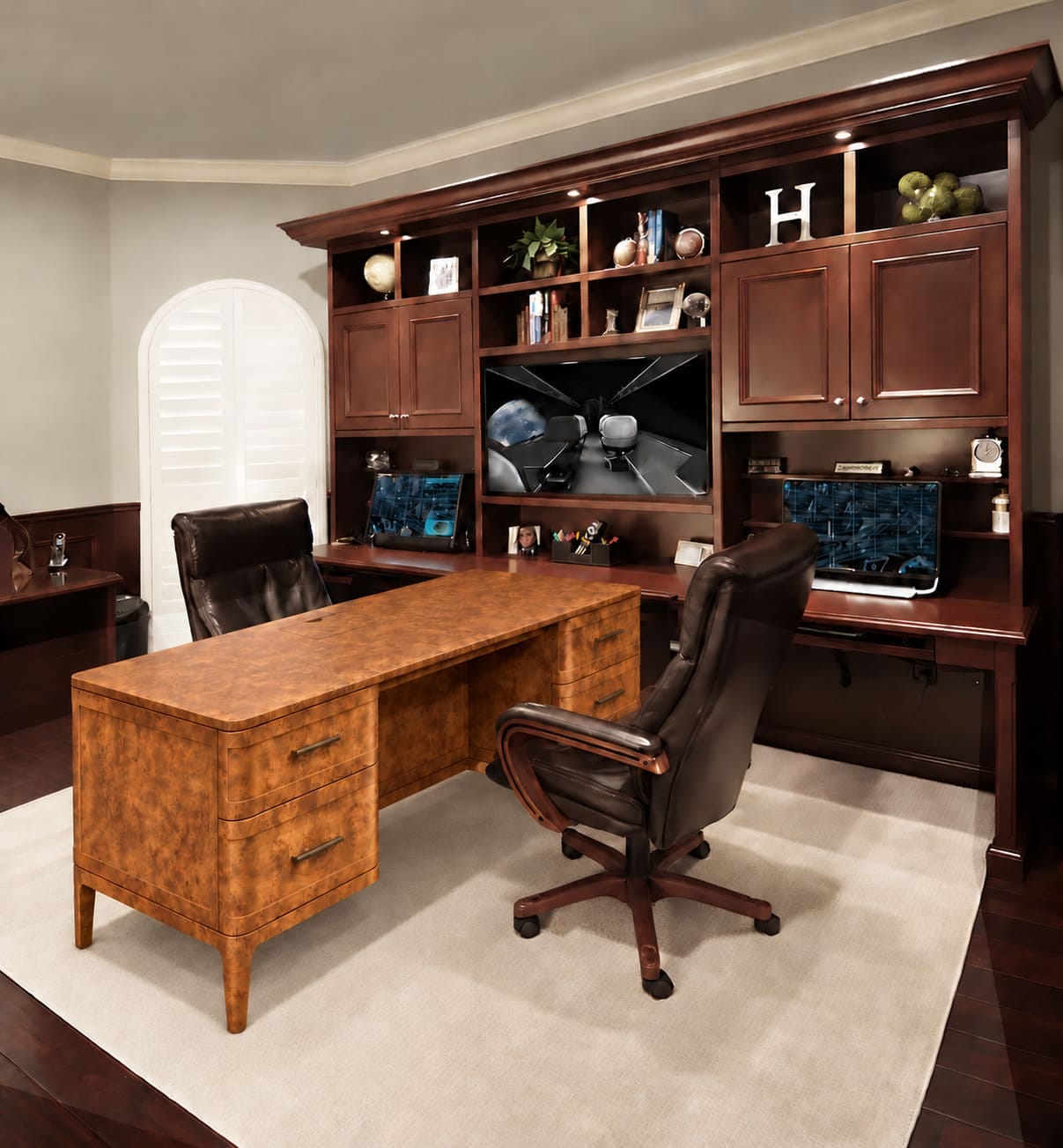 Customer photo review of Montclair Burlen Executive Desk