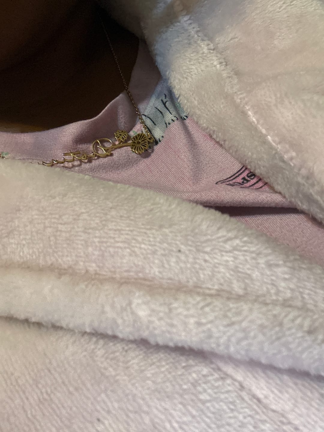 Customer photo review of Birth Flower Horizontal Name Necklace