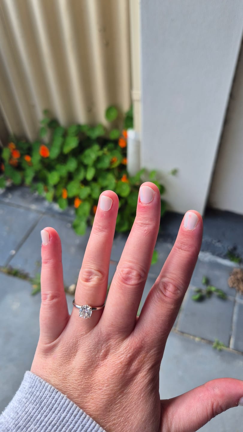 Customer photo review of Aqua Pink (Pearlescent) DIY Semicured Gel Nail Sticker Kit
